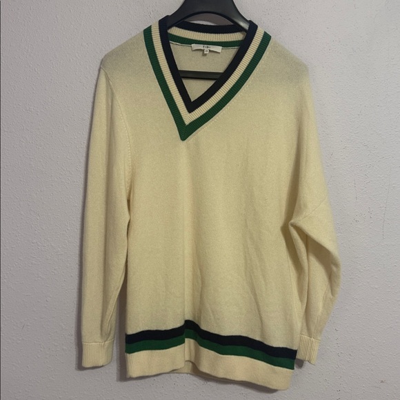 Tibi Women Washable Wool/Cashmere Blend Striped Warp V-Neck Pullover Size XS - Picture 3 of 10